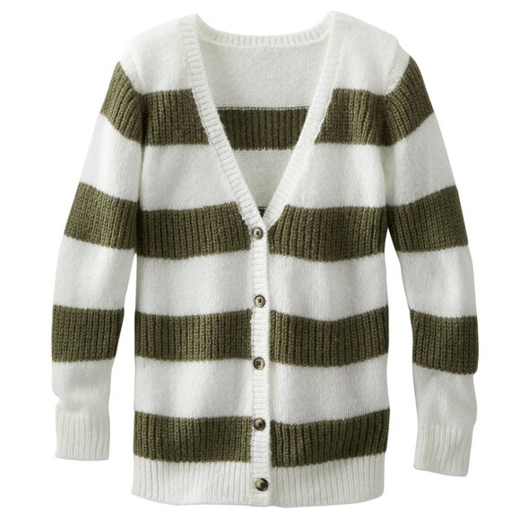 OshKosh B'gosh Other - NWT Oshkosh B'gosh Girls Knit Sweater Green Striped Cardigan L/S Top 6, …